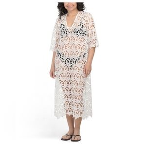 4our Dreamers All Over Lace Caftan Cover-Up, S, White, NWT